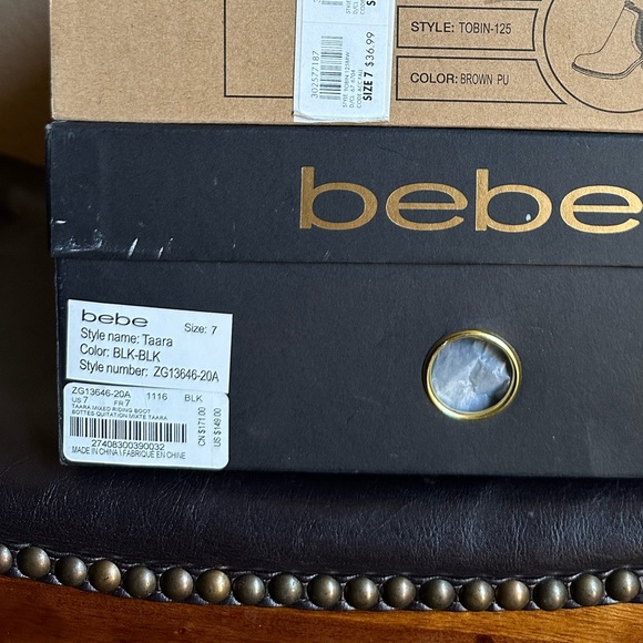 bebe taara mixed black riding boot size 7 - Picture 11 of 11